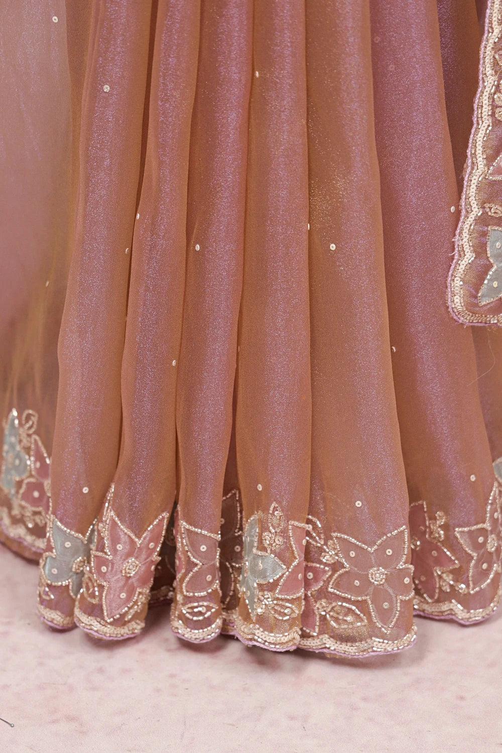Lavender Tissue Organza Saree