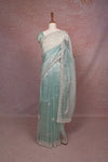 Sea Green Crush Organza Saree - Seematti
