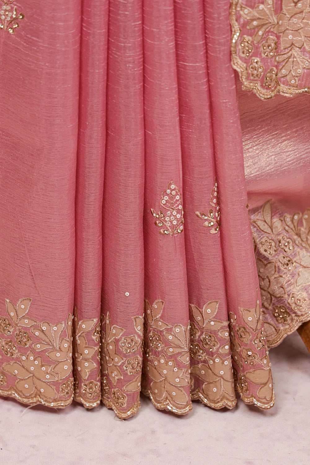 Lotus Pink Crush Organza Saree