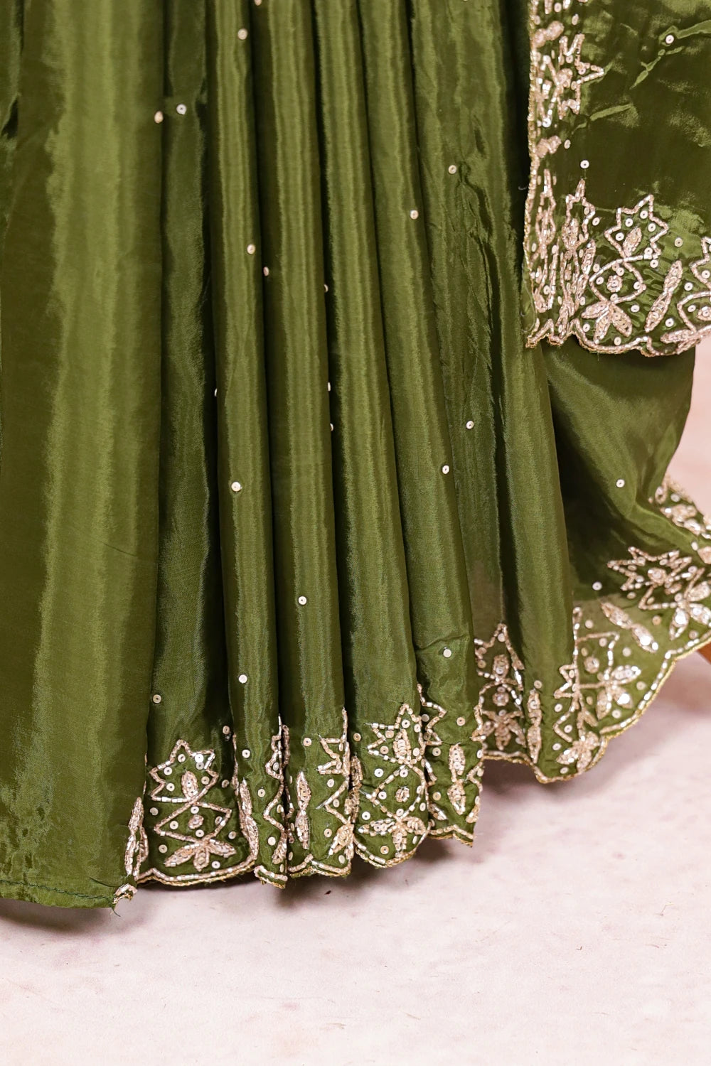 Leaf Green Georgette Saree