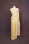 Butter Yellow Crush Organza Saree - Seematti