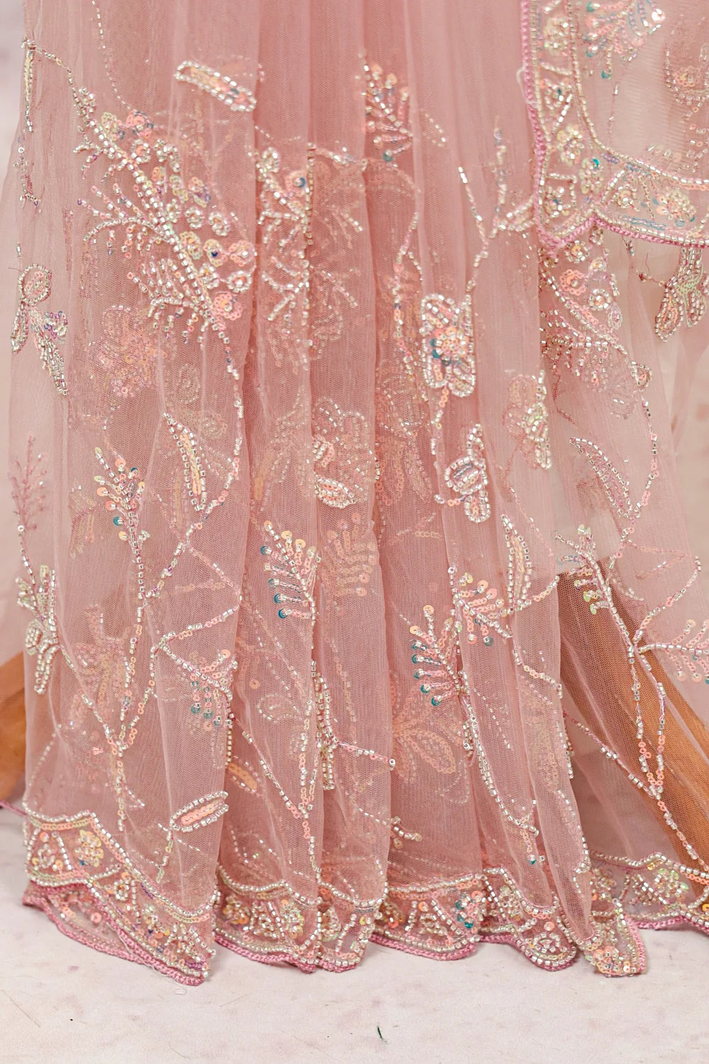 Pink Net Saree - Seematti