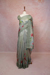 Light Green Semi Tussar Saree