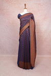 Navy Blue Semi Banarasi Saree