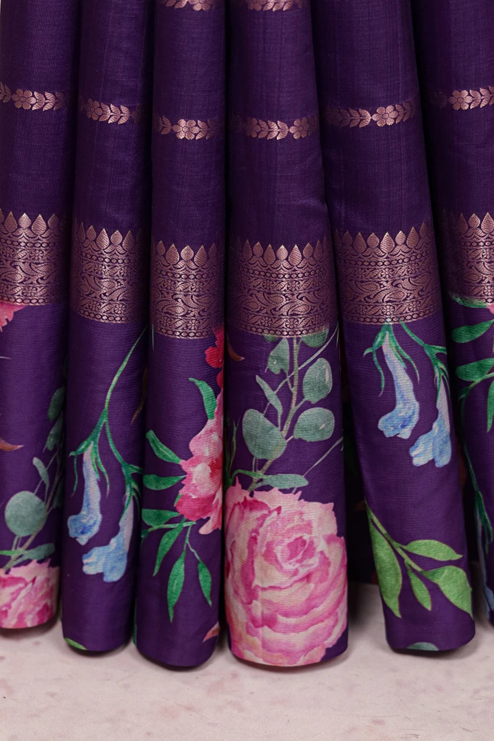 Violet Semi Silk Saree