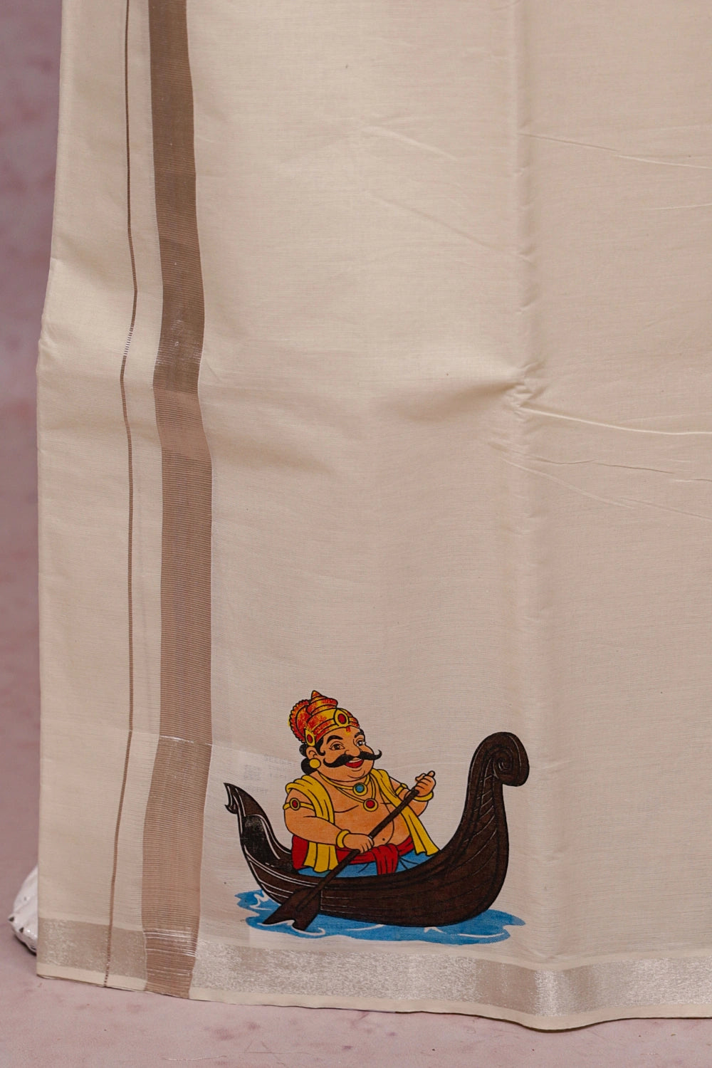 Cream Cotton Digital Printed Dothi