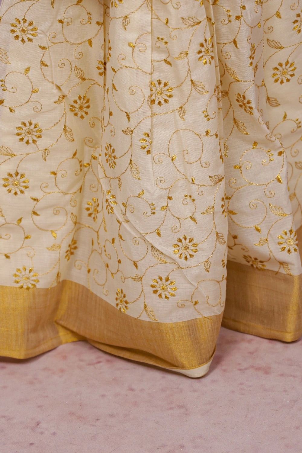 Girls Cream Color Top With Cream Color Skirt