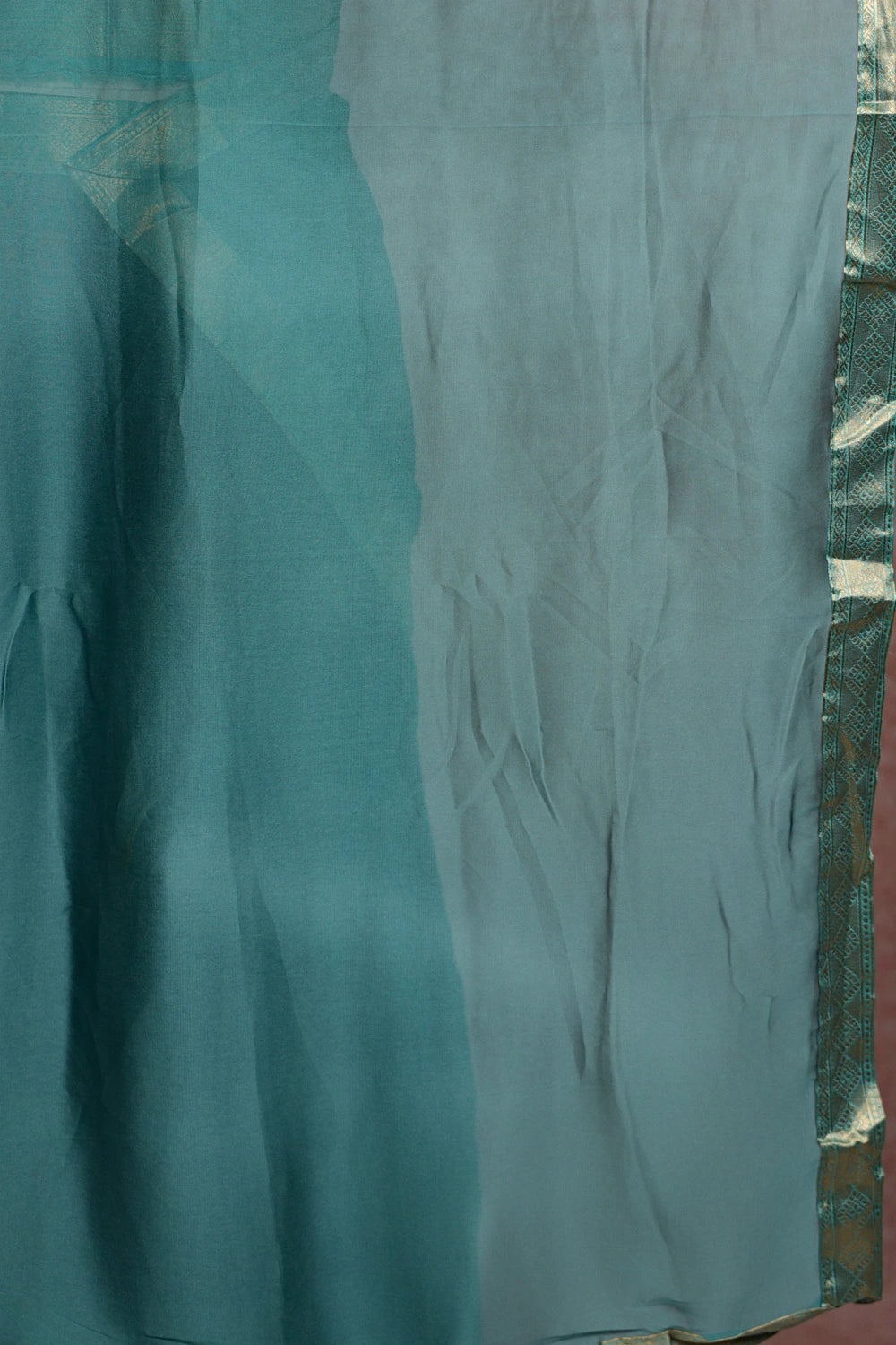Greenish Blue And Navy Blue Color Kanchi Cotton Dhavani Set