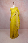 Lemon Yellow Jute Banarasi Saree