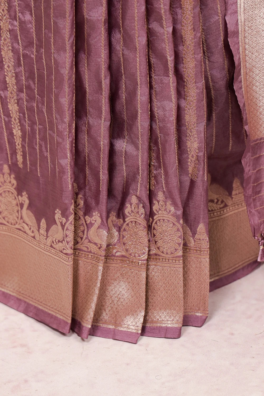 Dusty Lavender Semi Banarasi Saree