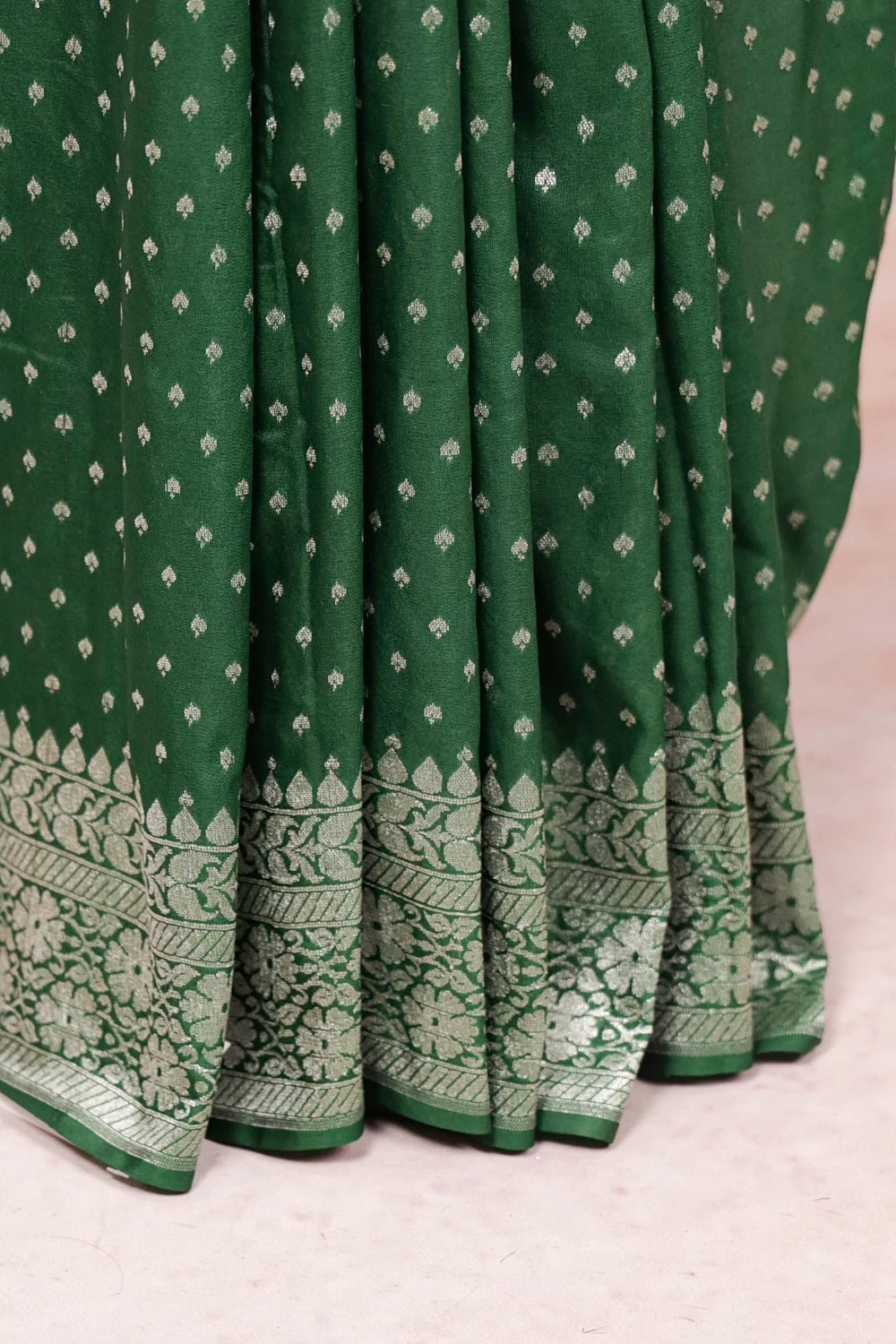Green Semi Banarasi Saree