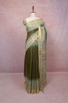 Green Semi Tussar Saree