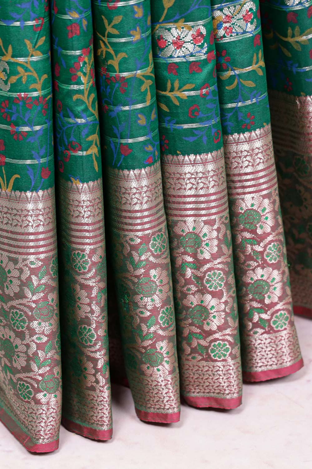 Green Semi Silk Saree