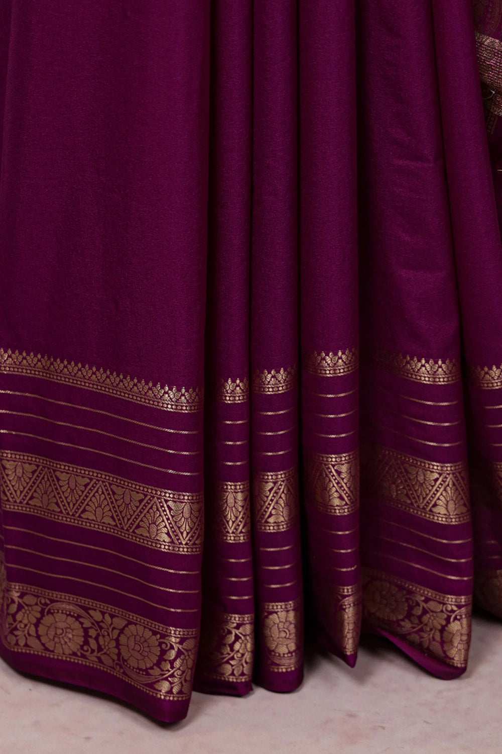 Purple Semi Chiffon Saree