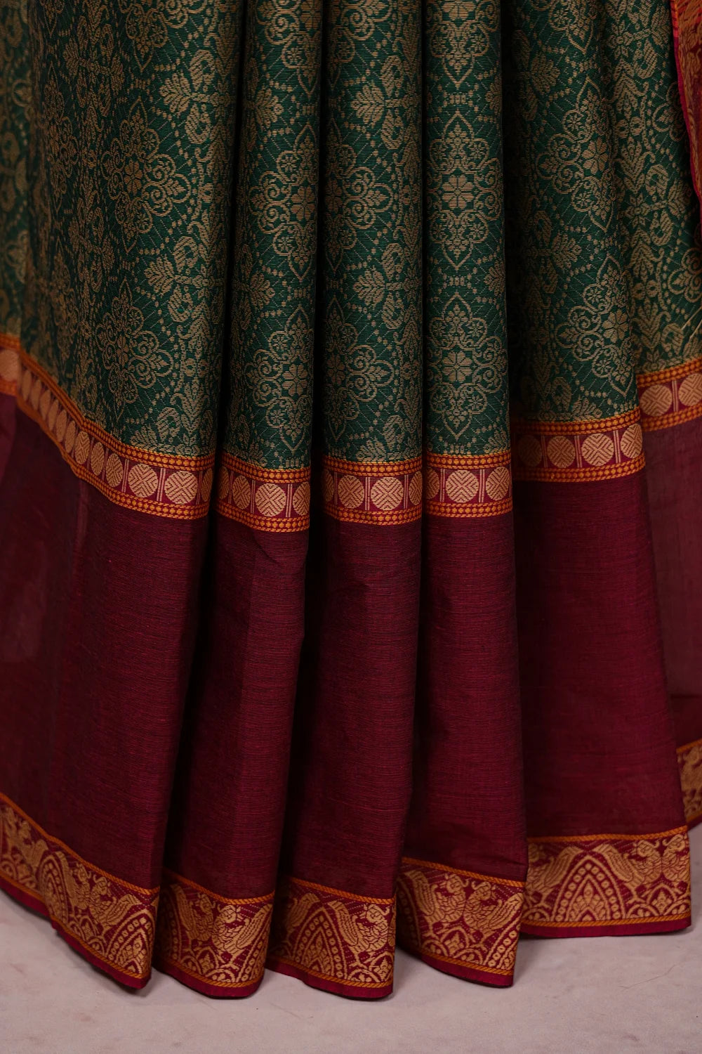 Green Cotton Saree