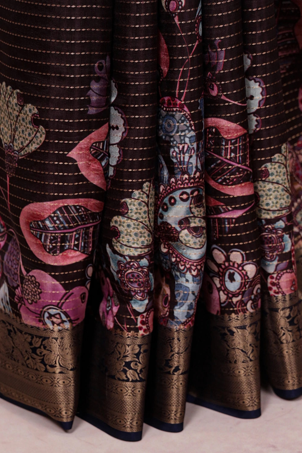 Coffee Brown Semi Tussar Saree
