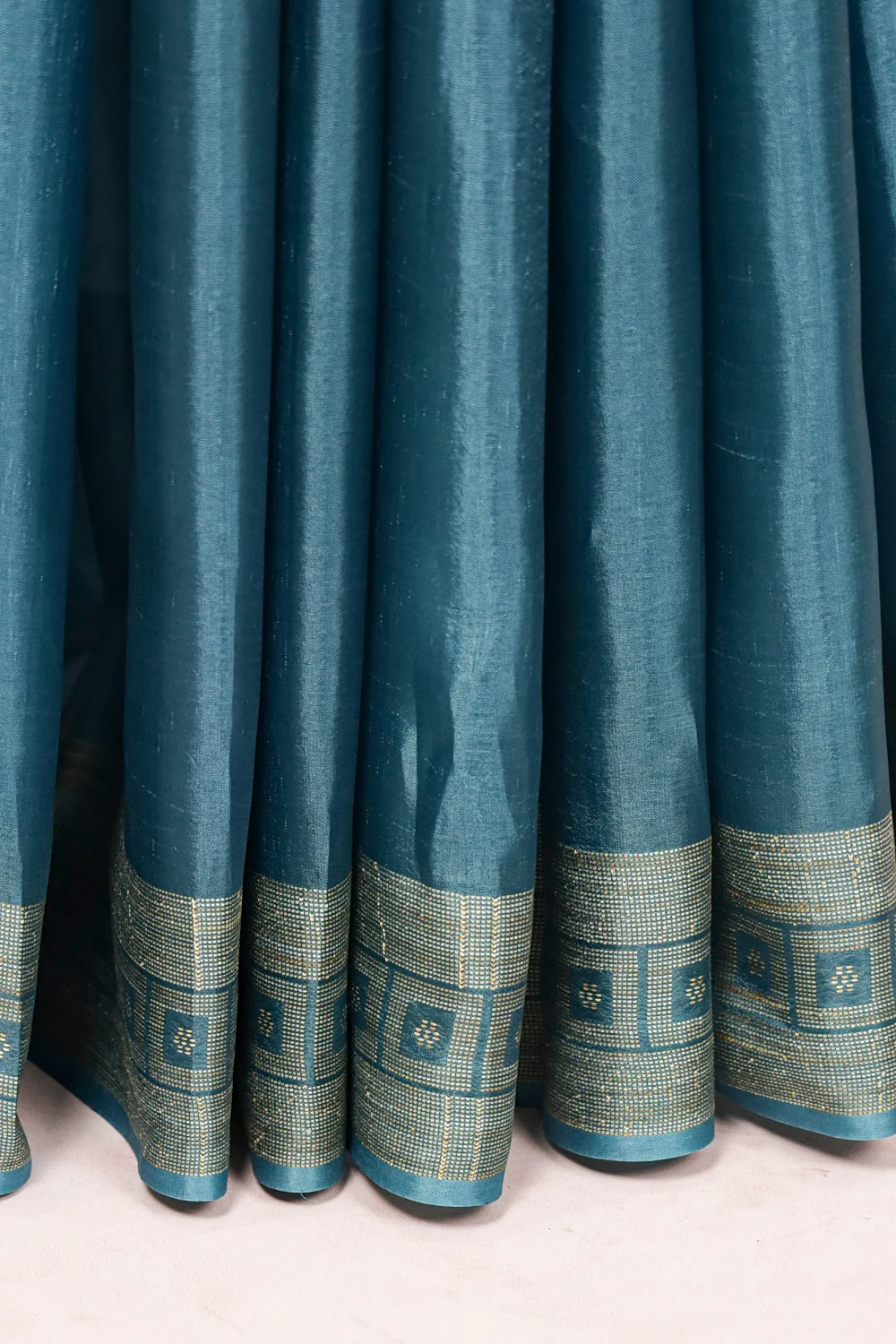Blue Tussar Silk Saree