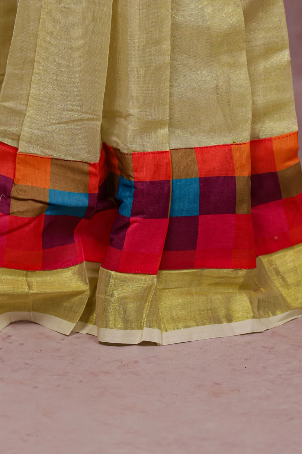 Girls Multi Colour Top With Golden Skirt