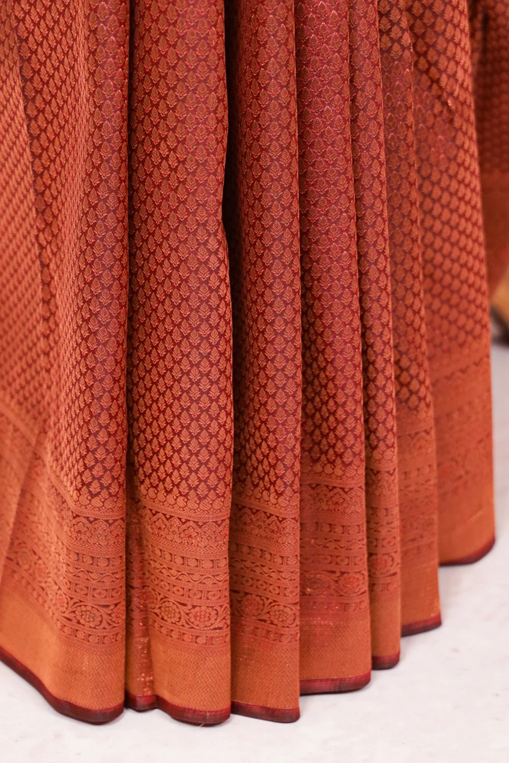 Maroon Kancheepuram Semi Silk Saree