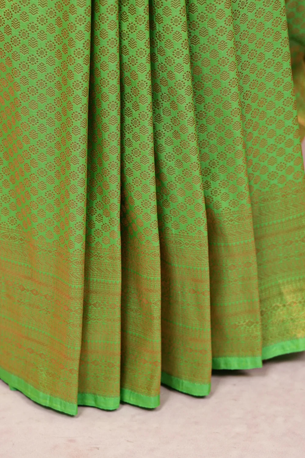 Parrot Green Kancheepuram Semi Silk Saree - Seematti