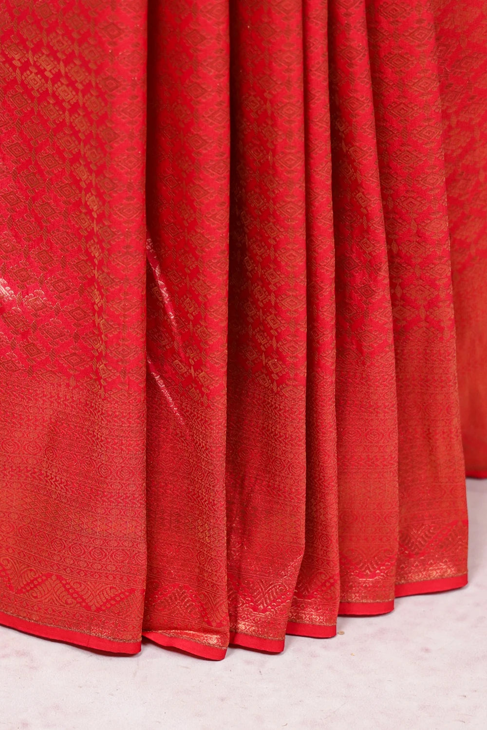 Red Kancheepuram Semi Silk Saree
