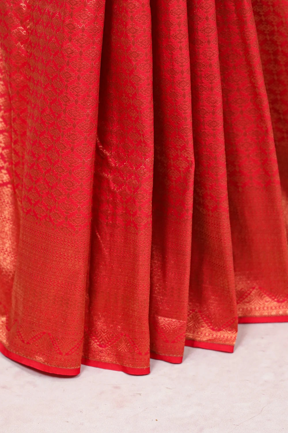 Red Kancheepuram Semi Silk Saree
