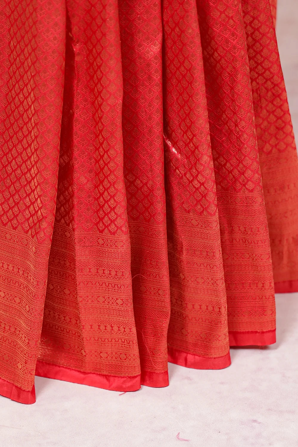 Red Kancheepuram Semi Silk Saree