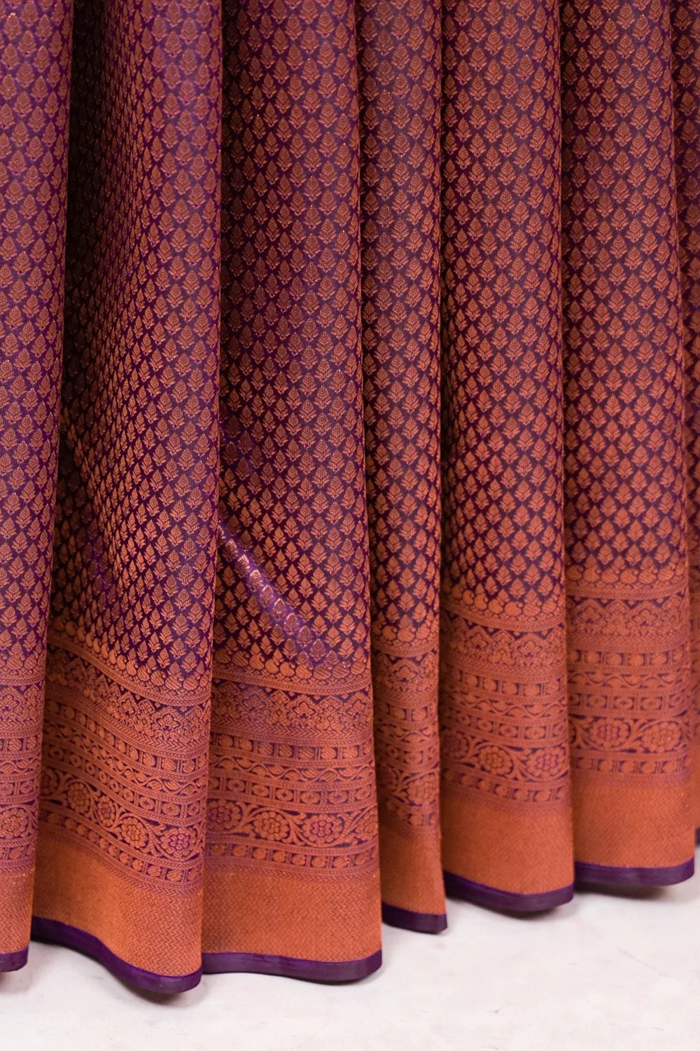 Dark Purple Kancheepuram Semi Silk Saree