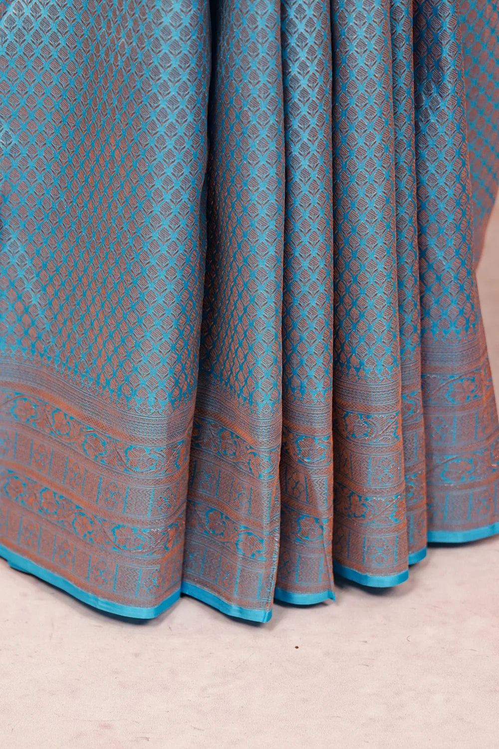 Sky Blue Kancheepuram Semi Silk Saree