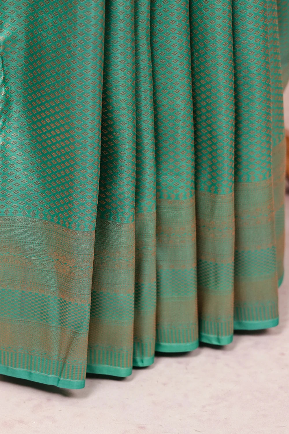 Light Green Kancheepuram Semi Silk Saree