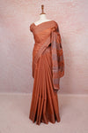 Rust Orange Tussar Silk Saree