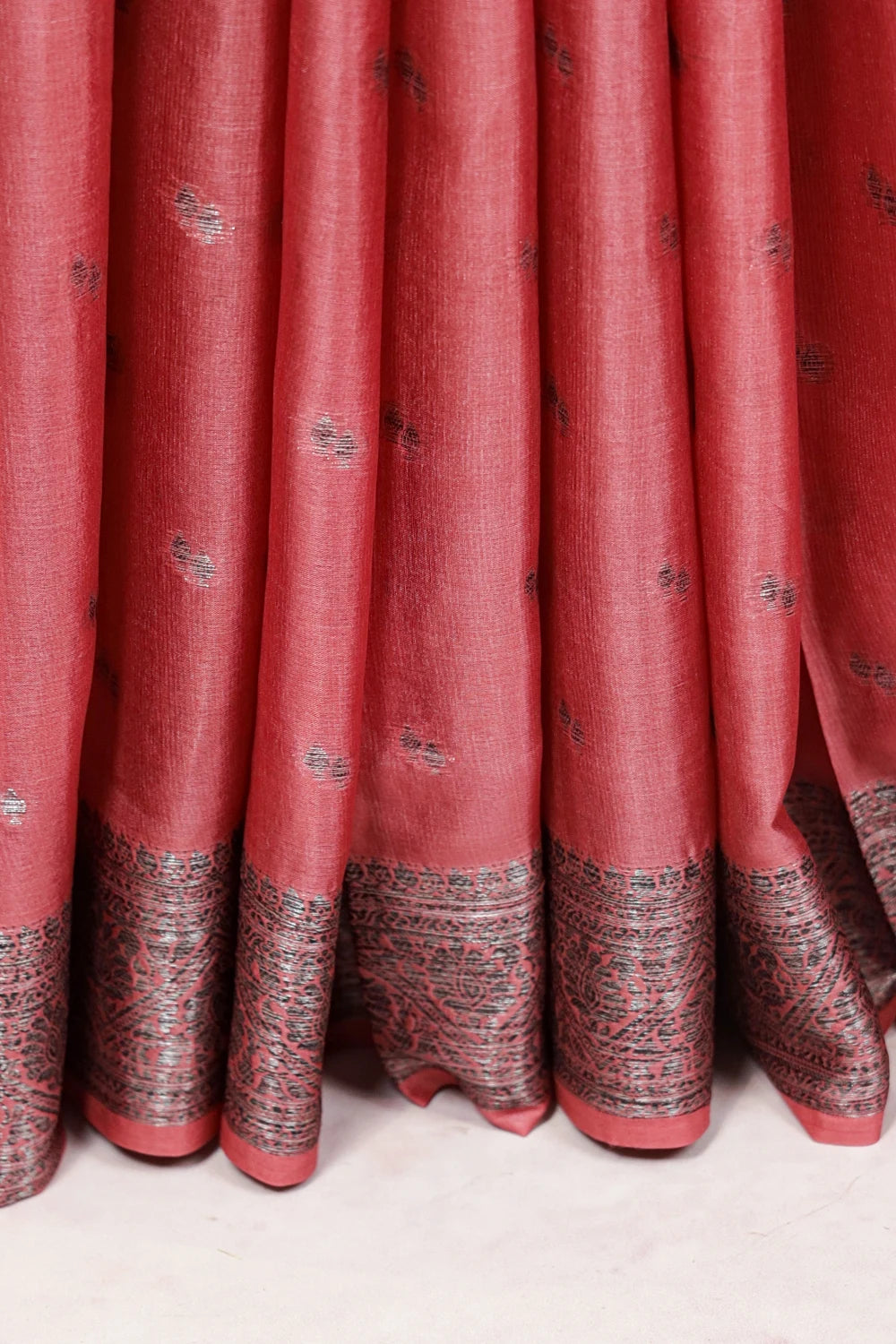 Copper Brown Tussar Silk Saree
