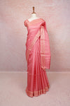 Peach Tussar Silk Saree