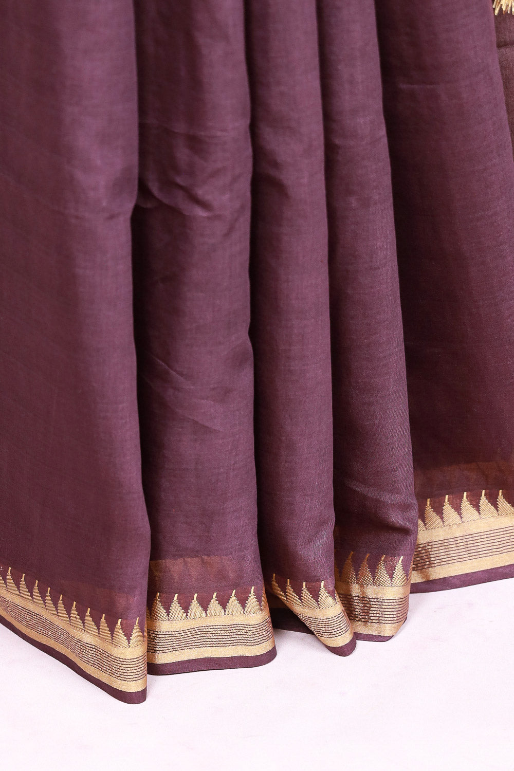 Wine Semi Tussar Saree