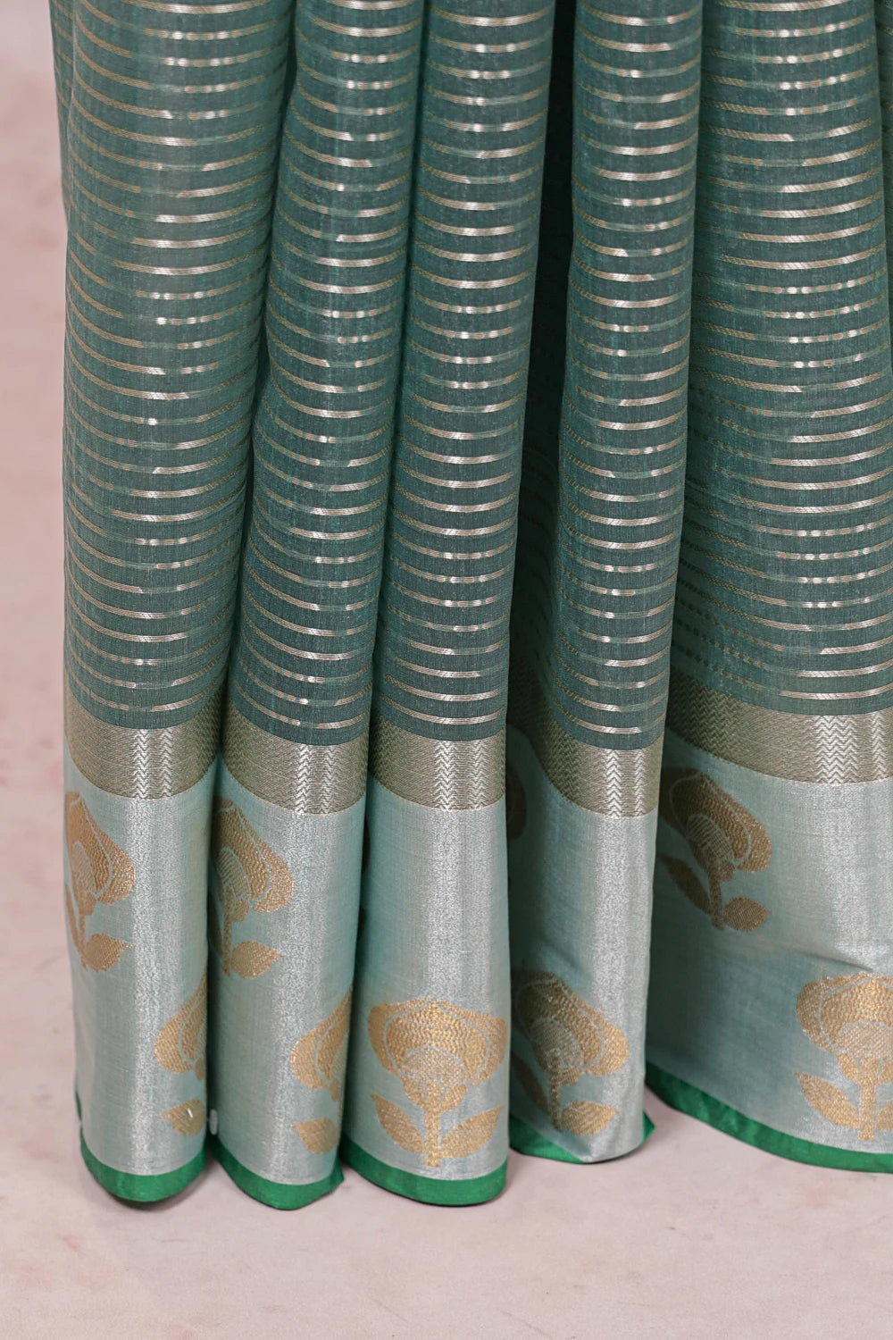 Sea Green Semi Tussar Saree