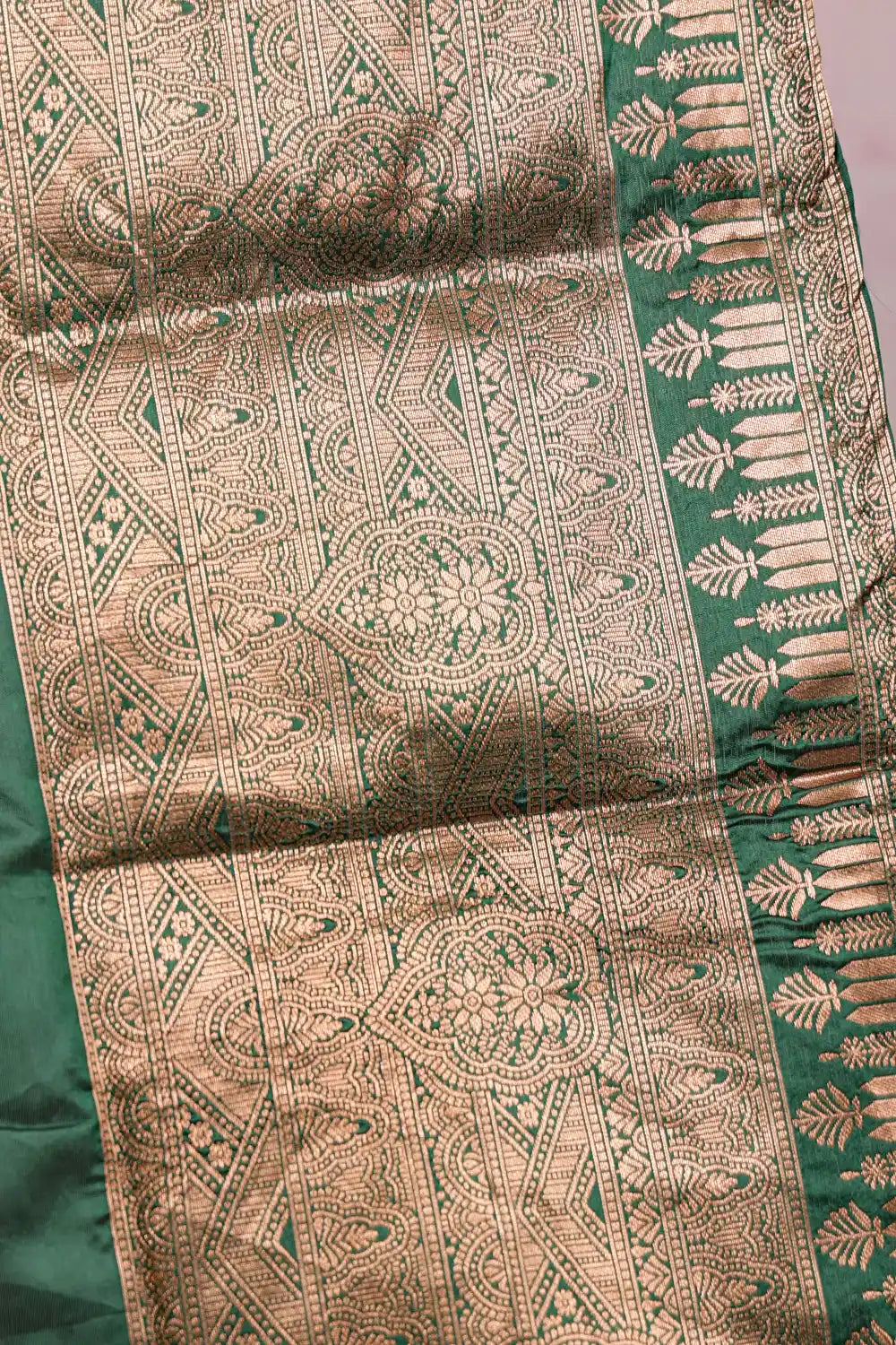 Green Semi Tissue Silk Dhavani Set