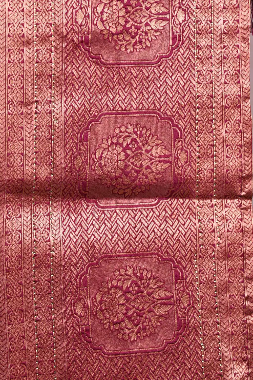 Ocean Blue And Wine Semi Silk Dhavani Set