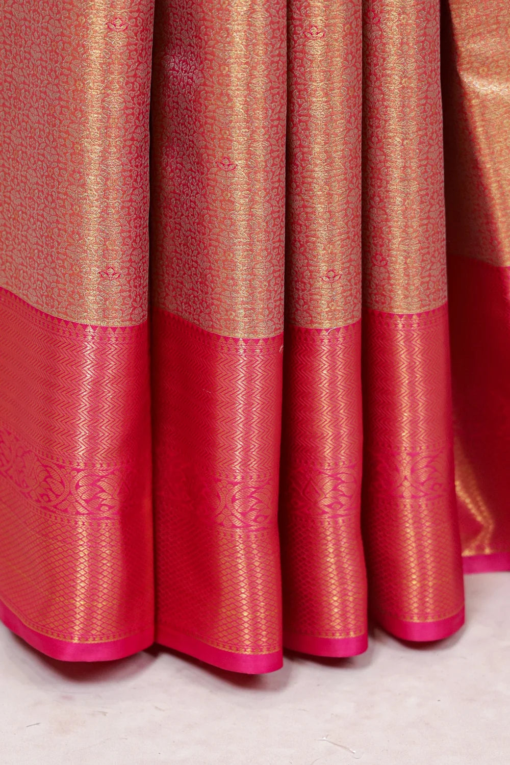 Pink Semi Tissue Silk Kancheepuram Saree