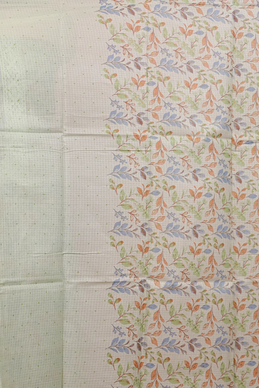 Light Green Kota Printed Unstitched Churidhar Material