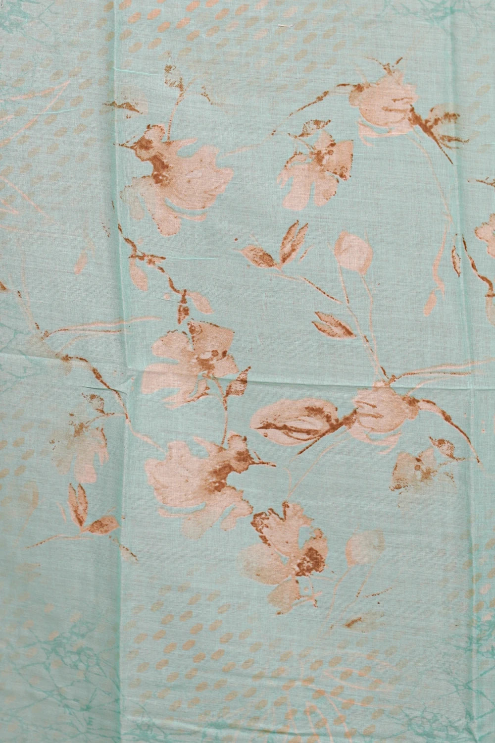 Greenish Blue Cotton Printed Unstitched Churidhar Material
