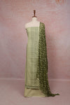 Light Green Cotton Printed Unstitched Churidhar Material