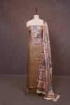 Light Brown Semi Silk Unstitched Churidhar Material