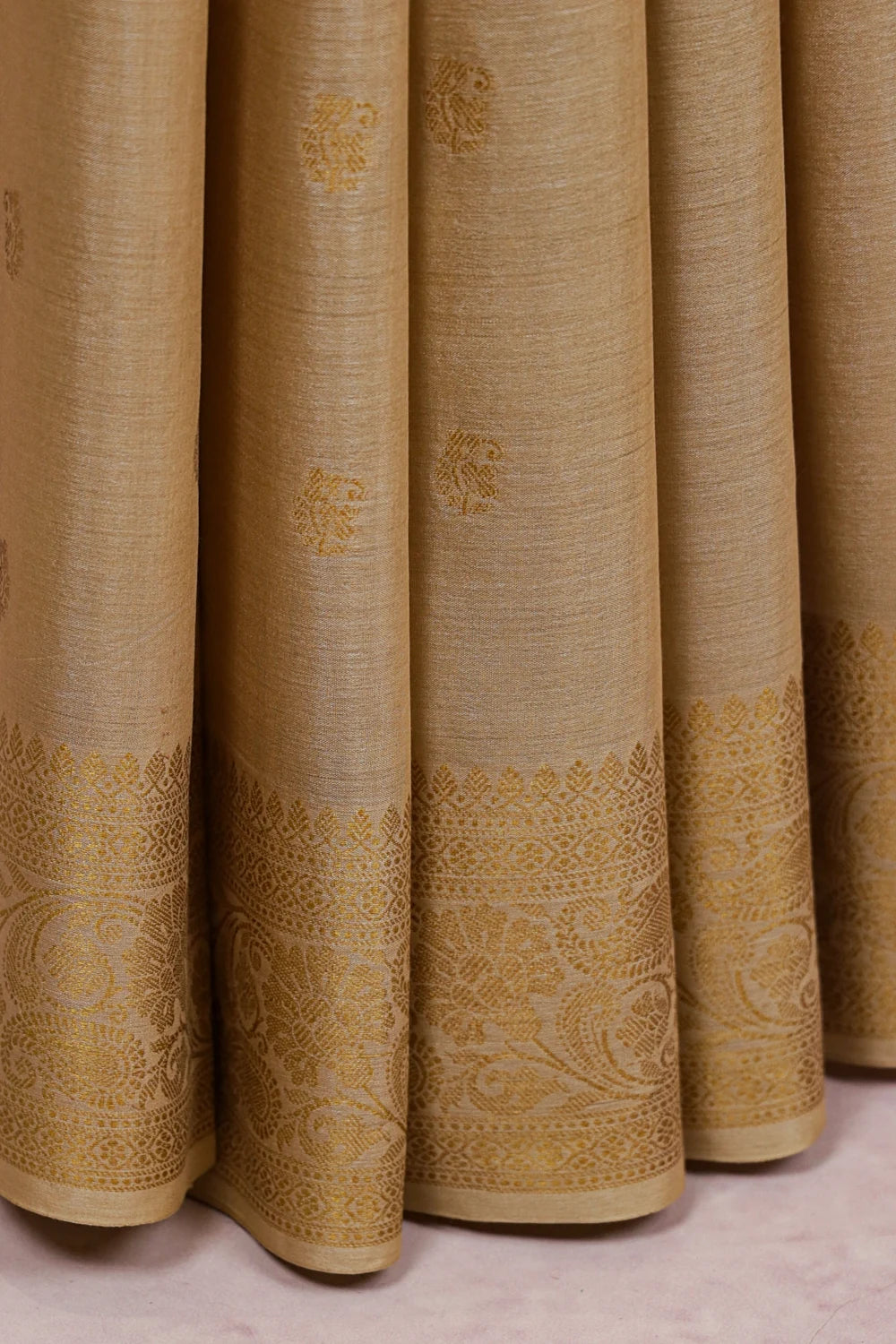 Sandal Tussar Silk Saree