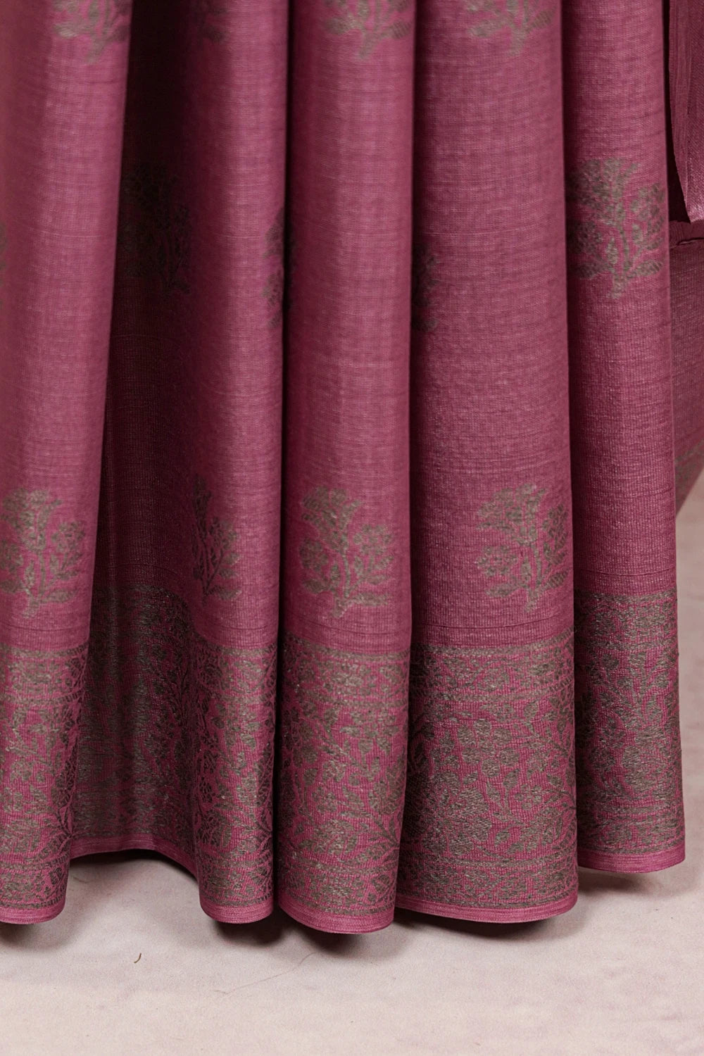 Purple Tussar Silk Saree