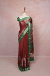 Maroon Semi Silk Saree