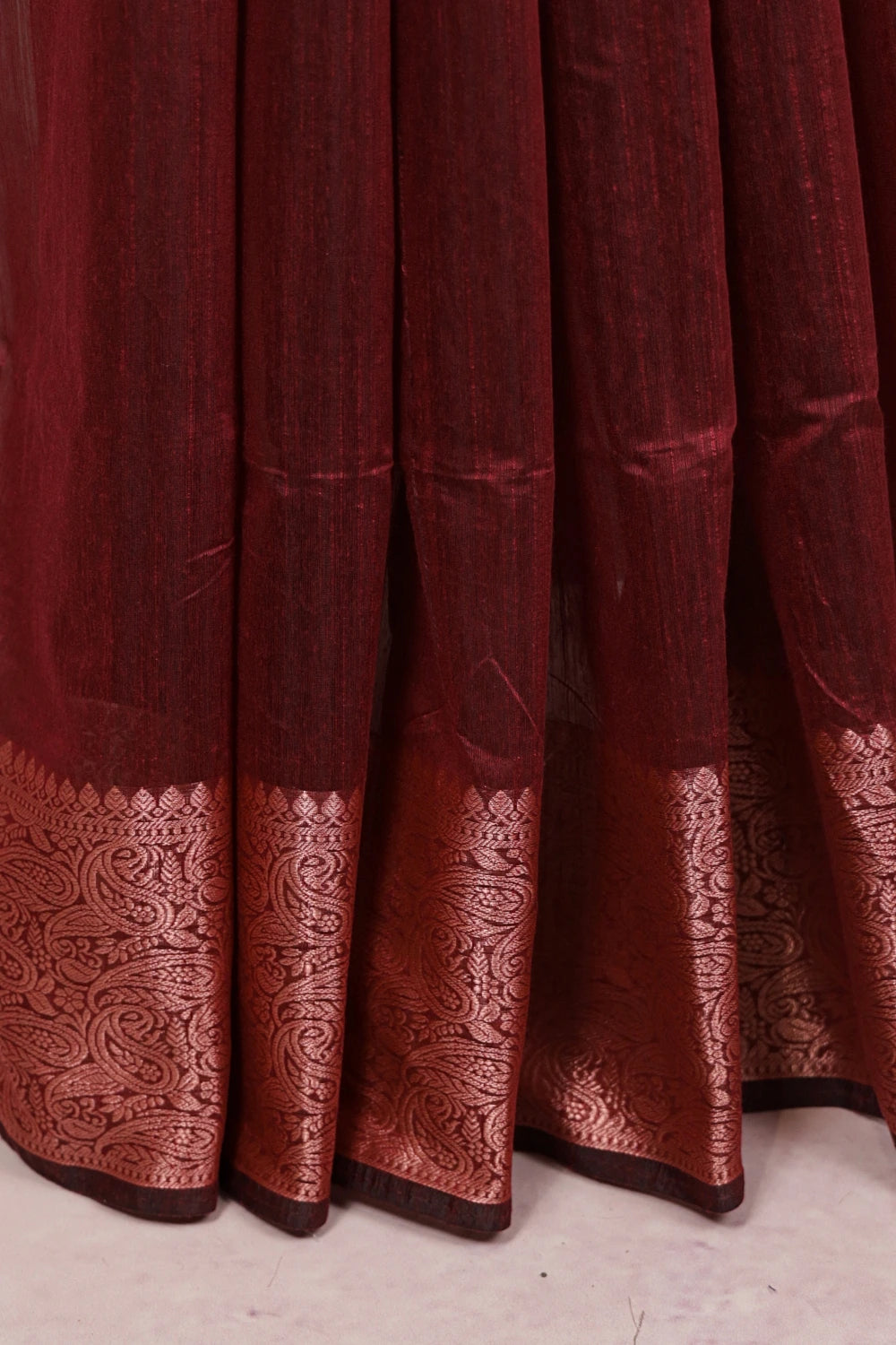 Maroon Cotton Silk Saree