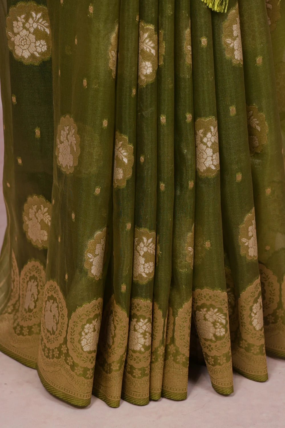 Green Semi Tissue Saree