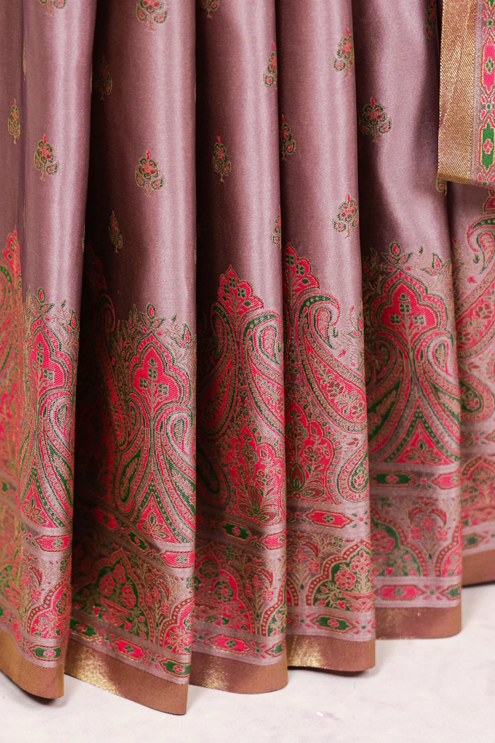 Light Lavender Semi Banarasi Saree