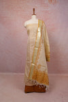 Sandal Net Kota Mirror Work Unstitched Churidhar Material