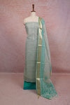 Light Green Net Kota Mirror Work Unstitched Churidhar Material